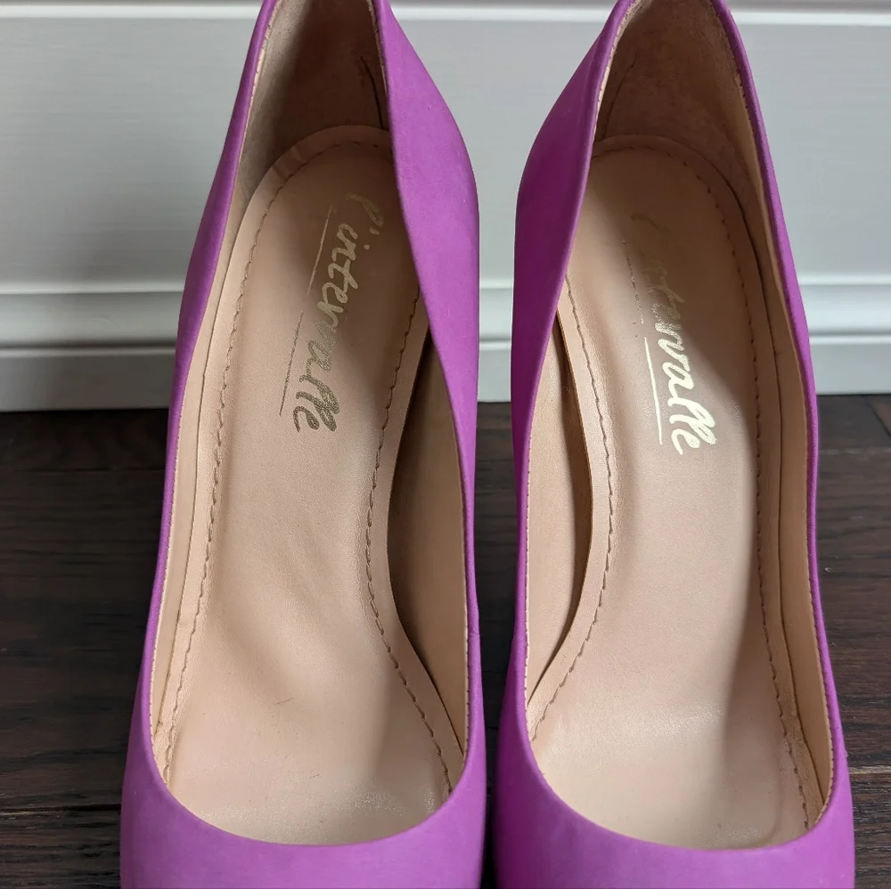 L'Intervalle purple leather stilletto pointed toe heels - Picture 5 of 7